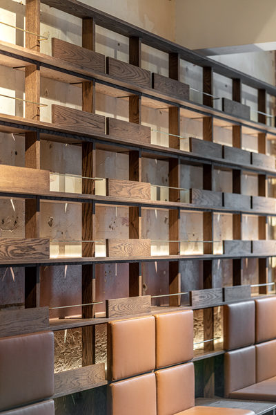 Hospitality fit-out and venue detail at 179 Domain, South Yarra by WB Built