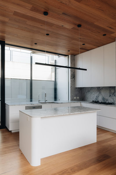 Interior and architectural detail at Armstrong House, Albert Park by WB Built