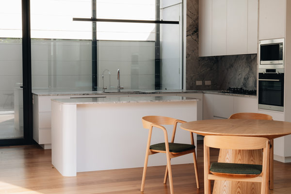 Interior and architectural detail at Armstrong House, Albert Park by WB Built
