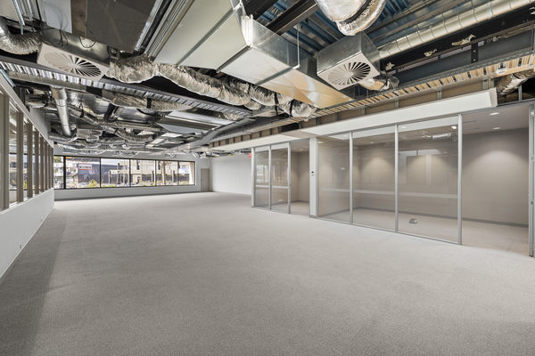 Commercial construction and fit-out detail at Brix Workplace, Hampton by WB Built