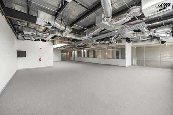 Commercial construction and fit-out detail at Brix Workplace, Hampton by WB Built