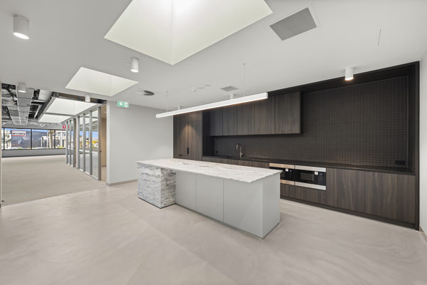 Commercial construction and fit-out detail at Brix Workplace, Hampton by WB Built