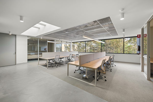 Commercial construction and fit-out detail at Brix Workplace, Hampton by WB Built