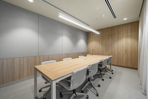 Commercial construction and fit-out detail at Brix Workplace, Hampton by WB Built