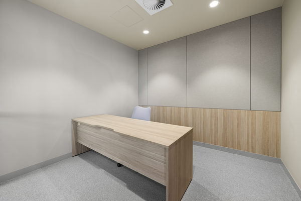 Commercial construction and fit-out detail at Brix Workplace, Hampton by WB Built