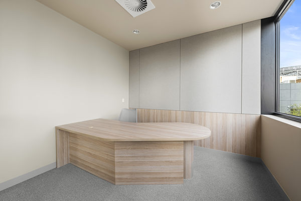Commercial construction and fit-out detail at Brix Workplace, Hampton by WB Built