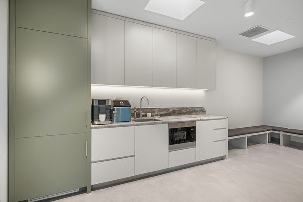 Commercial construction and fit-out detail at Brix Workplace, Hampton by WB Built