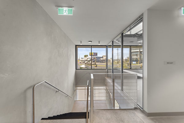 Commercial construction and fit-out detail at Brix Workplace, Hampton by WB Built