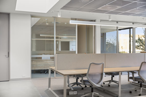 Commercial construction and fit-out detail at Brix Workplace, Hampton by WB Built