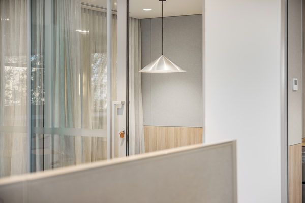Commercial construction and fit-out detail at Brix Workplace, Hampton by WB Built