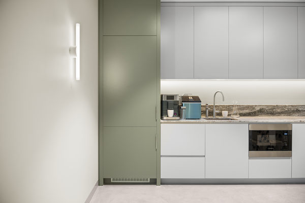 Commercial construction and fit-out detail at Brix Workplace, Hampton by WB Built