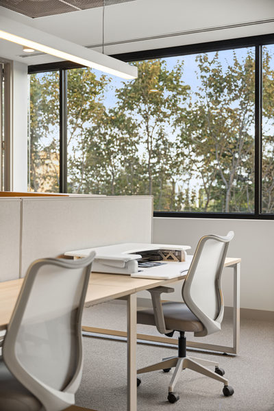 Commercial construction and fit-out detail at Brix Workplace, Hampton by WB Built