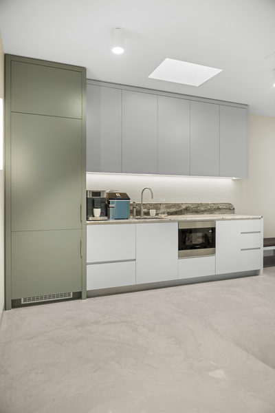 Commercial construction and fit-out detail at Brix Workplace, Hampton by WB Built