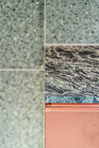 Hospitality fit-out and venue detail at Collins Arch Cafe, Melbourne by WB Built