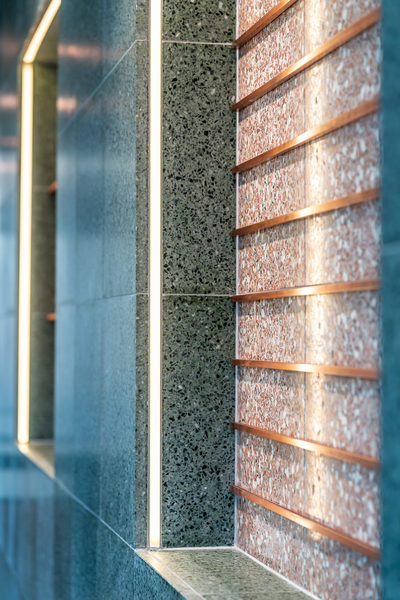 Hospitality fit-out and venue detail at Collins Arch Cafe, Melbourne by WB Built