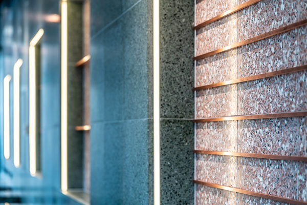 Hospitality fit-out and venue detail at Collins Arch Cafe, Melbourne by WB Built
