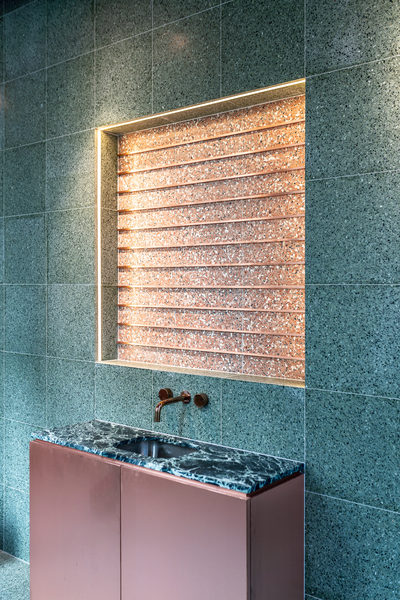 Hospitality fit-out and venue detail at Collins Arch Cafe, Melbourne by WB Built