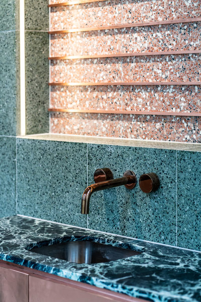 Hospitality fit-out and venue detail at Collins Arch Cafe, Melbourne by WB Built
