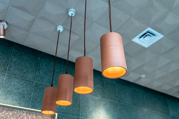 Hospitality fit-out and venue detail at Collins Arch Cafe, Melbourne by WB Built