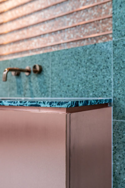 Hospitality fit-out and venue detail at Collins Arch Cafe, Melbourne by WB Built