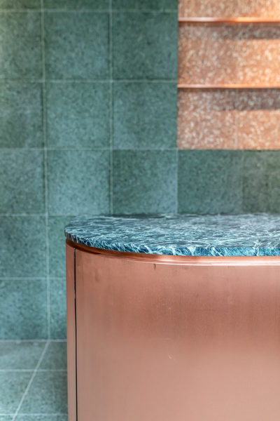 Hospitality fit-out and venue detail at Collins Arch Cafe, Melbourne by WB Built