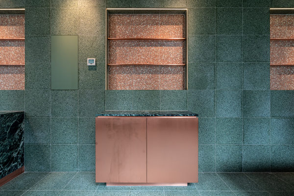 Hospitality fit-out and venue detail at Collins Arch Cafe, Melbourne by WB Built