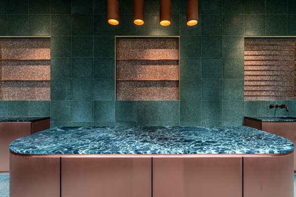 Hospitality fit-out and venue detail at Collins Arch Cafe, Melbourne by WB Built