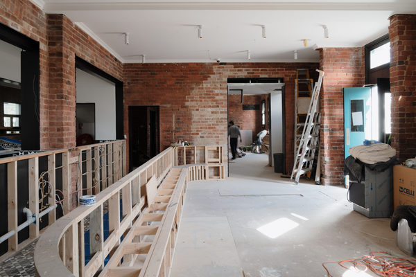 Hospitality fit-out and venue detail at Flying Duck Hotel, Prahran by WB Built