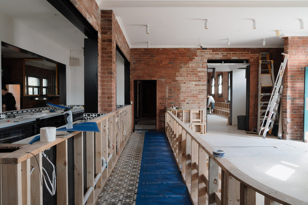 Hospitality fit-out and venue detail at Flying Duck Hotel, Prahran by WB Built