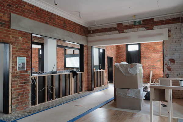 Hospitality fit-out and venue detail at Flying Duck Hotel, Prahran by WB Built