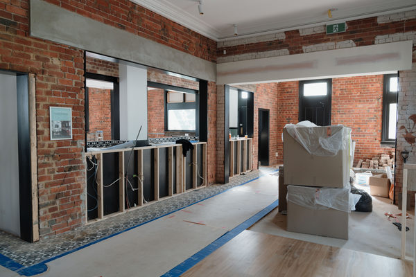 Hospitality fit-out and venue detail at Flying Duck Hotel, Prahran by WB Built