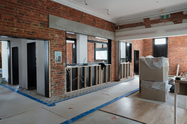 Hospitality fit-out and venue detail at Flying Duck Hotel, Prahran by WB Built