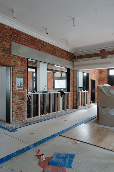 Hospitality fit-out and venue detail at Flying Duck Hotel, Prahran by WB Built