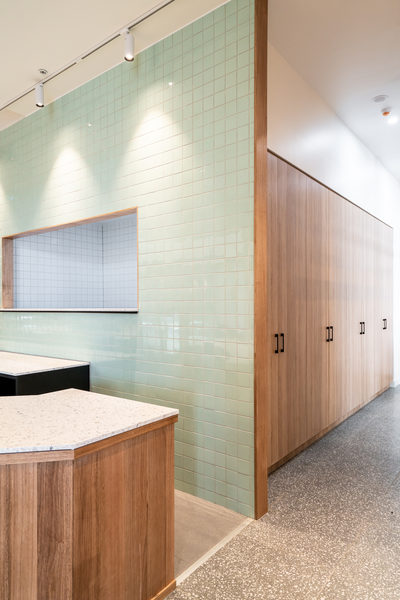 Hospitality fit-out and venue detail at HOME CO by WB Built