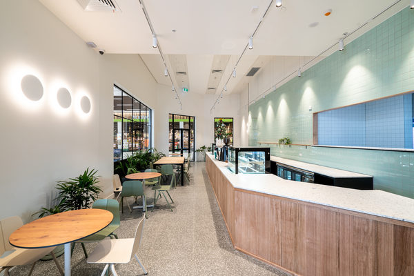 Hospitality fit-out and venue detail at HOME CO by WB Built