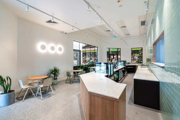 Hospitality fit-out and venue detail at HOME CO by WB Built