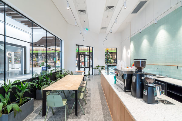 Hospitality fit-out and venue detail at HOME CO by WB Built
