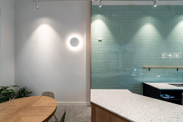 Hospitality fit-out and venue detail at HOME CO by WB Built