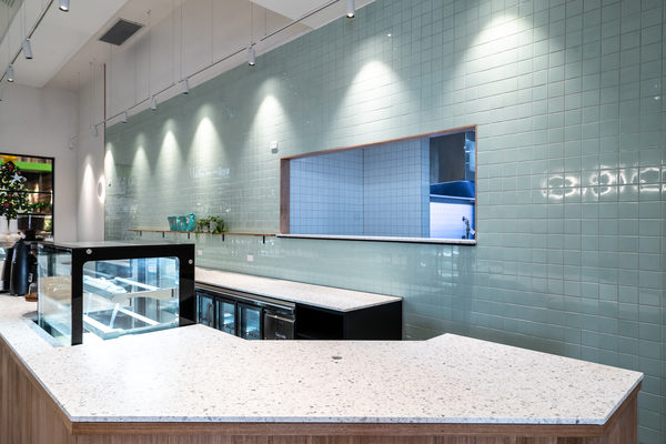 Hospitality fit-out and venue detail at HOME CO by WB Built