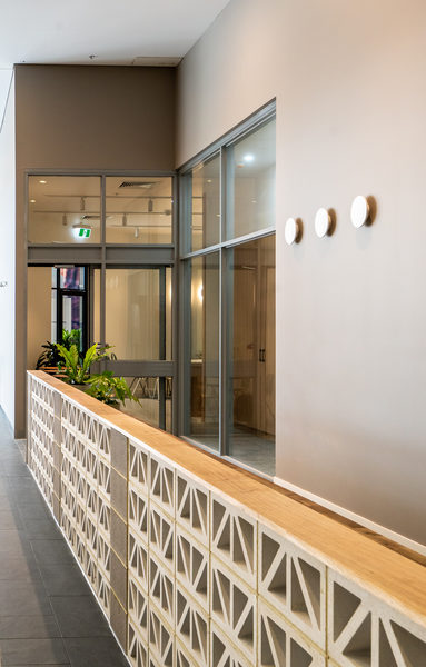 Hospitality fit-out and venue detail at HOME CO by WB Built