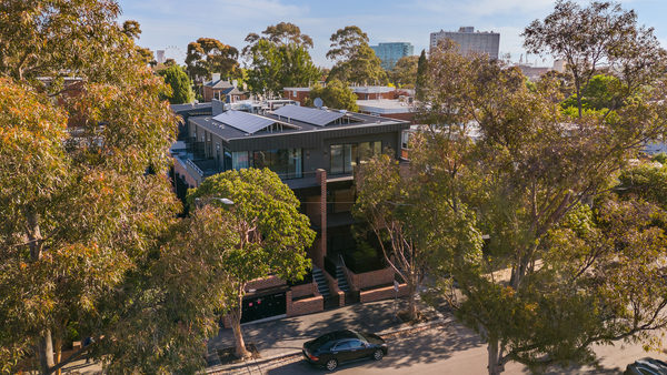 Interior and architectural detail at Hotham Hill Apartments, North Melbourne multi-residential project by WB Built