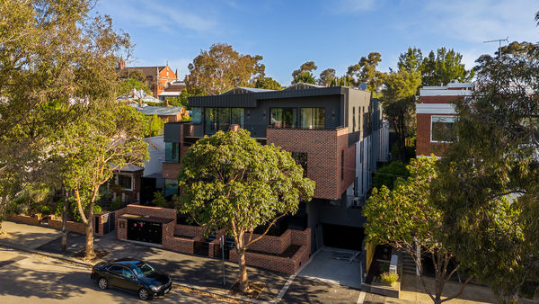 Interior and architectural detail at Hotham Hill Apartments, North Melbourne multi-residential project by WB Built
