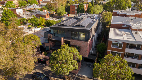 Interior and architectural detail at Hotham Hill Apartments, North Melbourne multi-residential project by WB Built