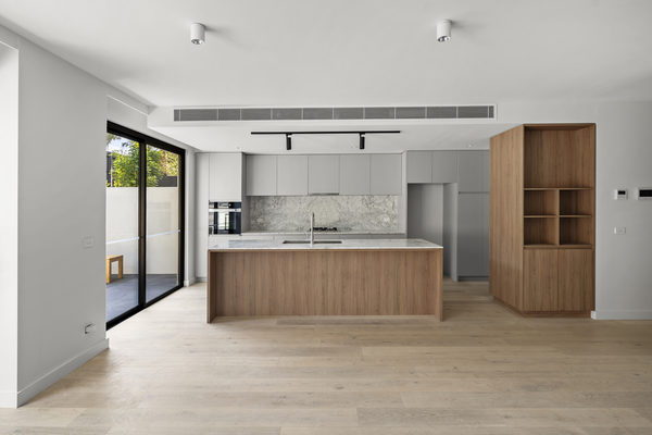Interior and architectural detail at Hotham Hill Apartments, North Melbourne multi-residential project by WB Built