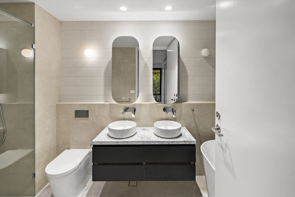 Interior and architectural detail at Hotham Hill Apartments, North Melbourne multi-residential project by WB Built