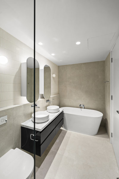 Interior and architectural detail at Hotham Hill Apartments, North Melbourne multi-residential project by WB Built