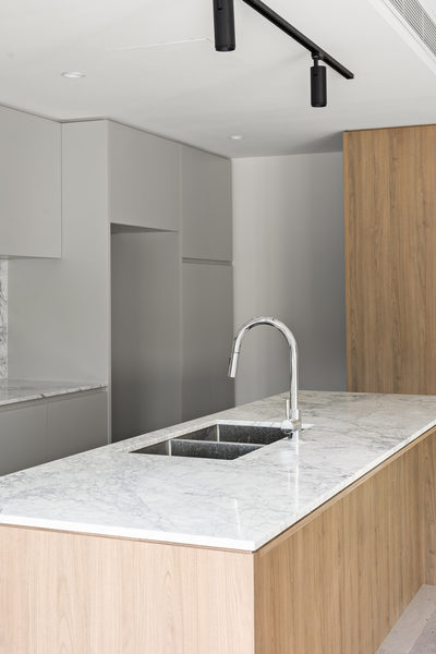 Interior and architectural detail at Hotham Hill Apartments, North Melbourne multi-residential project by WB Built
