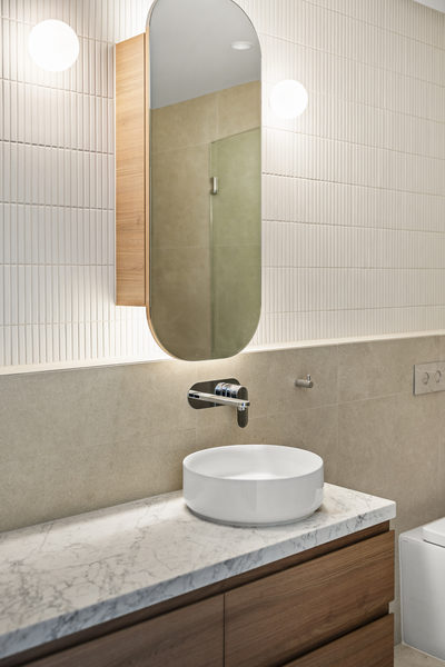 Interior and architectural detail at Hotham Hill Apartments, North Melbourne multi-residential project by WB Built