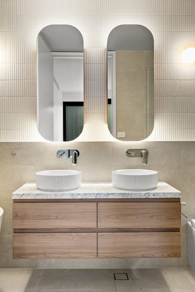 Interior and architectural detail at Hotham Hill Apartments, North Melbourne multi-residential project by WB Built