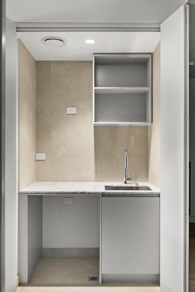 Interior and architectural detail at Hotham Hill Apartments, North Melbourne multi-residential project by WB Built